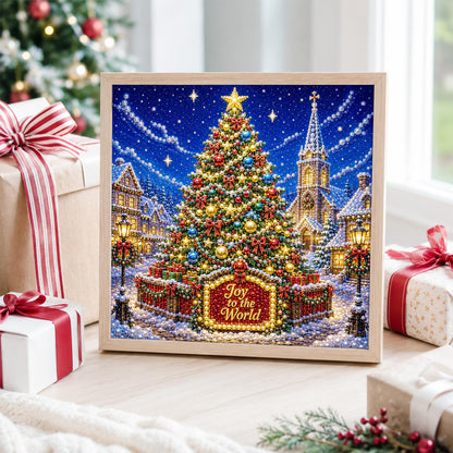 Village Square Christmas Tree pearl painting – image 4