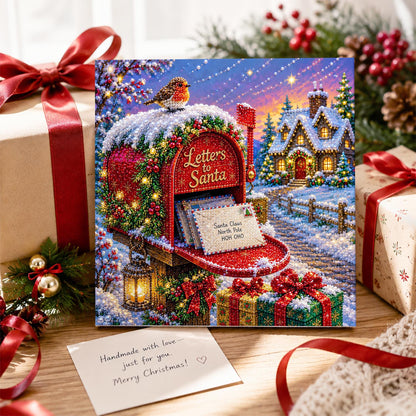Robin on Santa's Mailbox pearl painting – image 2