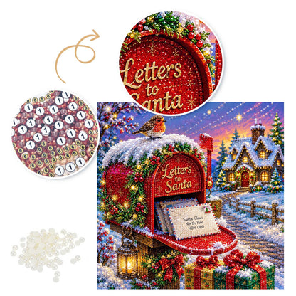Robin on Santa's Mailbox pearl painting – image 6