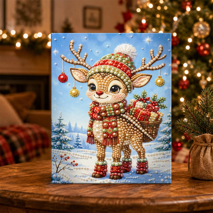 Little Reindeer with Gift Basket pearl painting – image 5
