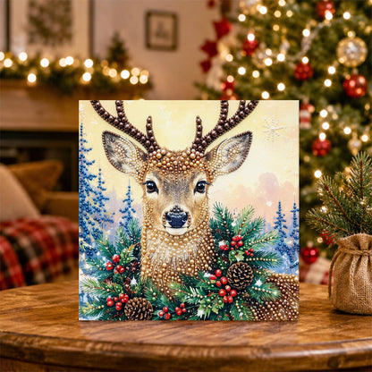 Stag in Holly and Pinecones pearl painting – image 5