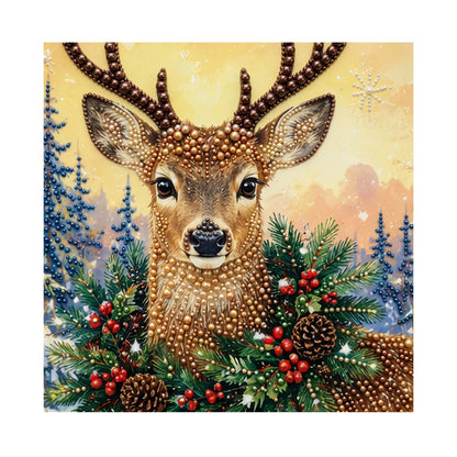 Stag in Holly and Pinecones pearl painting – image 11