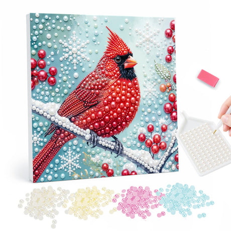 Red Cardinal Pearl Painting Kit pearl painting – image 1