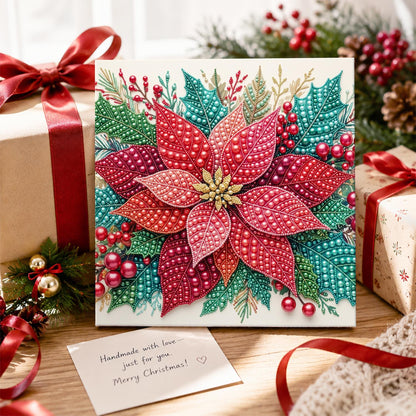 Ruby Poinsettia Bloom pearl painting – image 2