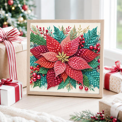 Ruby Poinsettia Bloom pearl painting – image 4