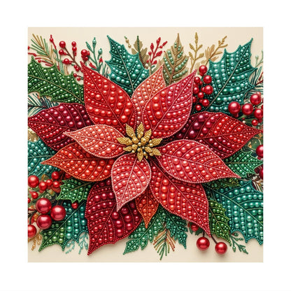 Ruby Poinsettia Bloom pearl painting – image 11