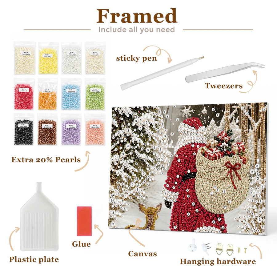 Pearl painting kit contents with frame