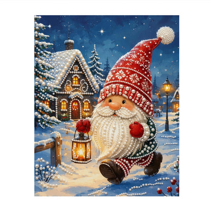 Knit-Cap Santa with Lantern pearl painting – image 11