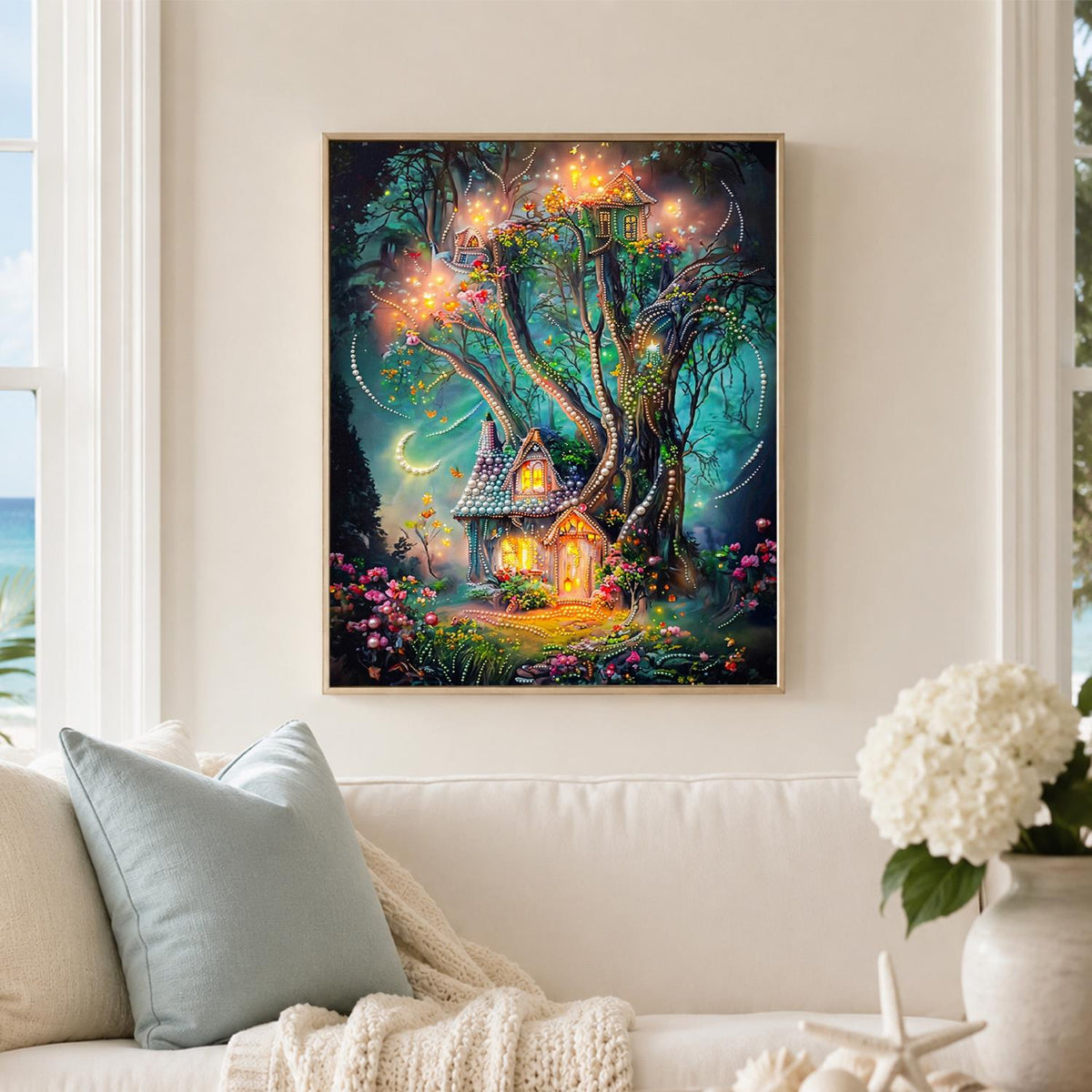 Cottage Under the Great Tree pearl painting – image 3