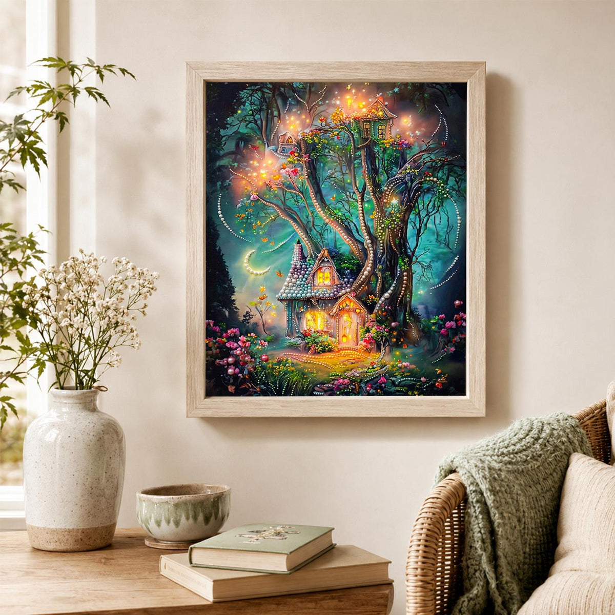 Cottage Under the Great Tree pearl painting – image 4