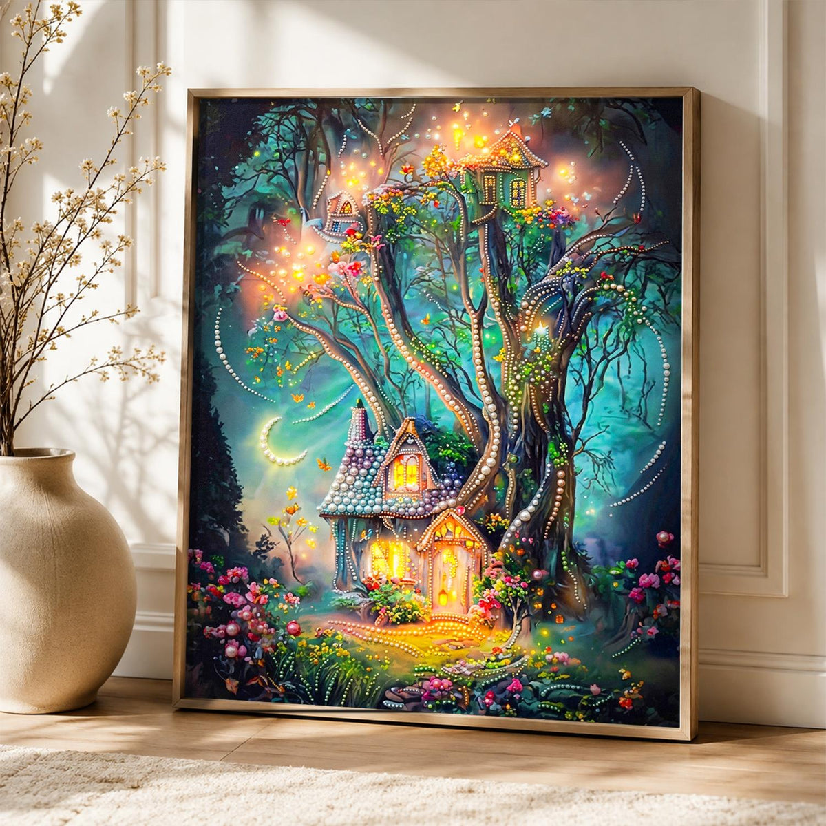 Cottage Under the Great Tree pearl painting – image 5