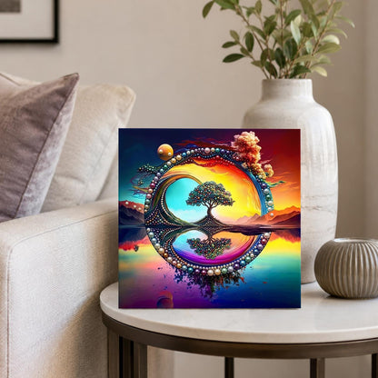 Tree in the Sunset Ring pearl painting – image 4