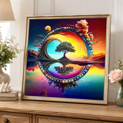 Tree in the Sunset Ring pearl painting – image 5