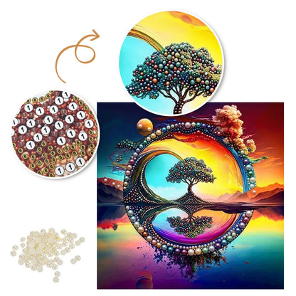 Tree in the Sunset Ring pearl painting – image 6