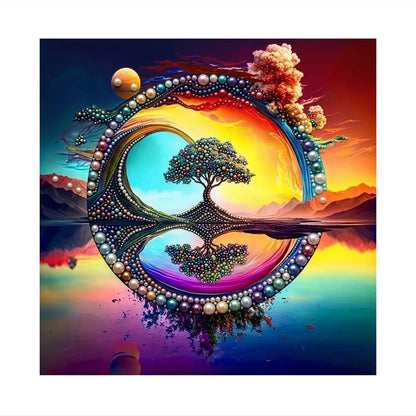 Tree in the Sunset Ring pearl painting – image 11