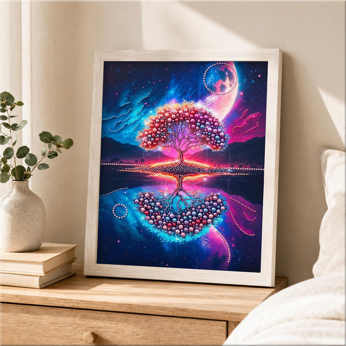 Ruby Tree Mirrored at Night pearl painting – image 2