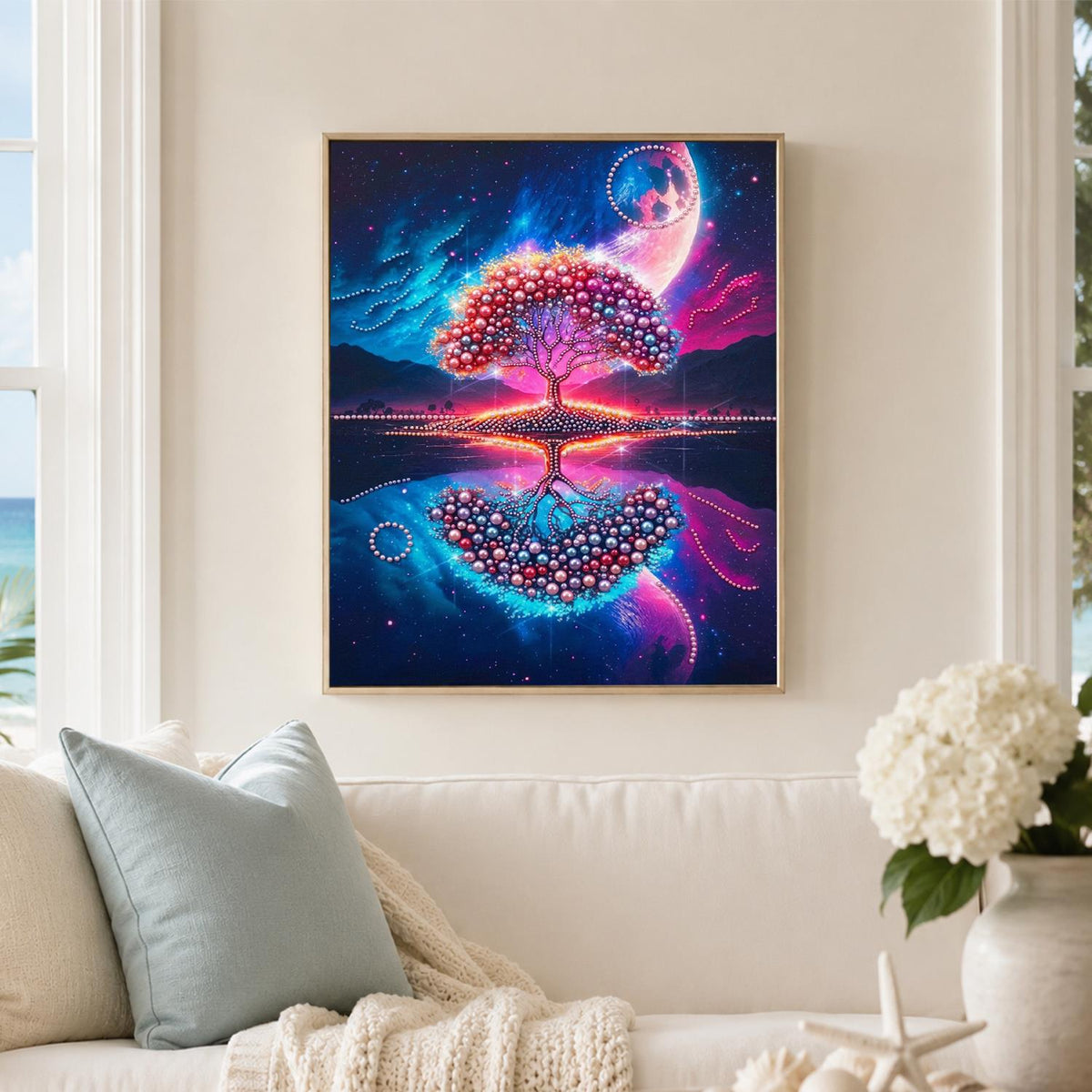 Ruby Tree Mirrored at Night pearl painting – image 3