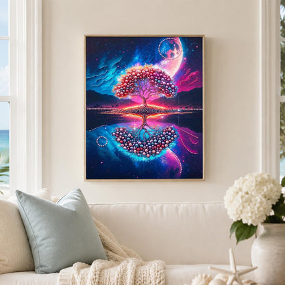 Ruby Tree Mirrored at Night pearl painting – image 3