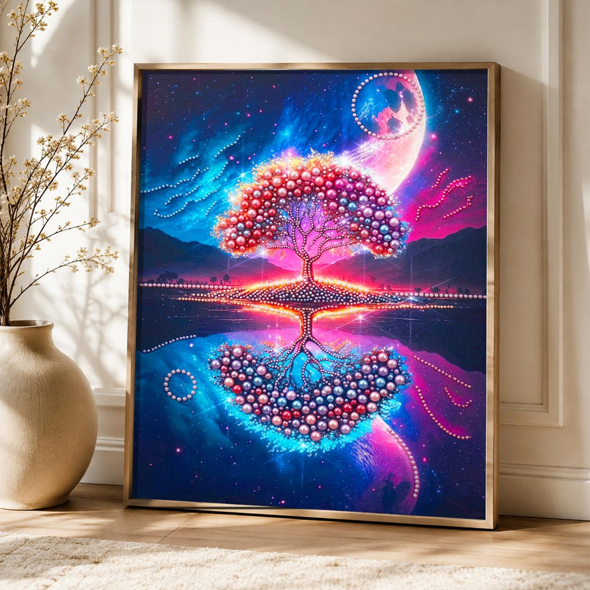 Ruby Tree Mirrored at Night pearl painting – image 5