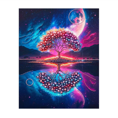 Ruby Tree Mirrored at Night pearl painting – image 11