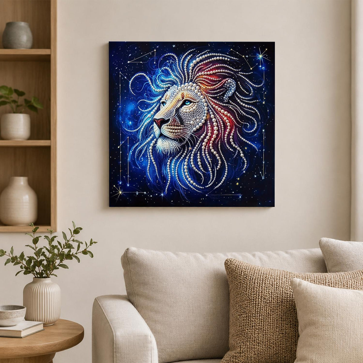 Starlit Lion Constellation pearl painting – image 2