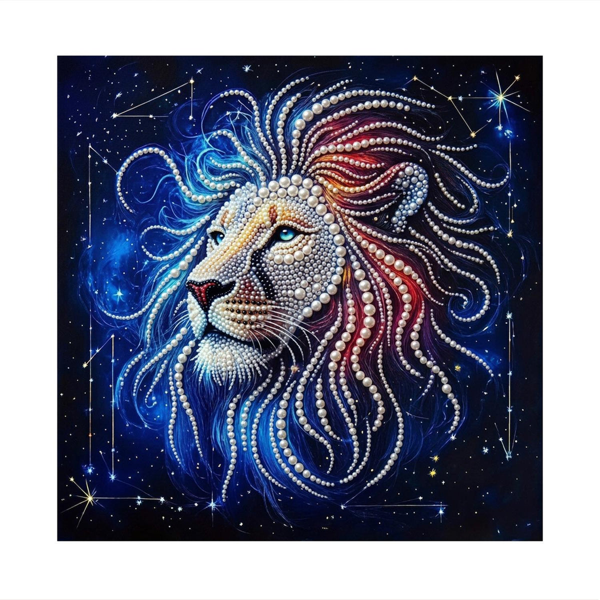 Starlit Lion Constellation pearl painting – image 11
