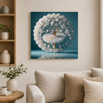 Ivory Ballerina in Full Bloom pearl painting – image 2