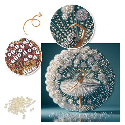 Ivory Ballerina in Full Bloom pearl painting – image 6