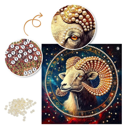 Aries Ram in the Zodiac Wheel pearl painting – image 6