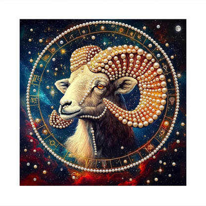 Aries Ram in the Zodiac Wheel pearl painting – image 11