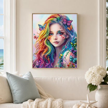 Prismatic Curls and Butterflies pearl painting – image 3