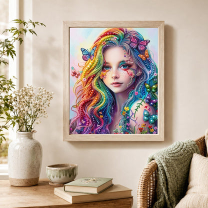 Prismatic Curls and Butterflies pearl painting – image 4