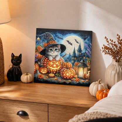 Fluffy Cat in a Pumpkin pearl painting – image 2