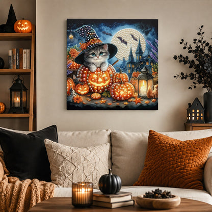 Fluffy Cat in a Pumpkin pearl painting – image 3