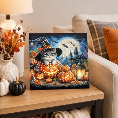 Fluffy Cat in a Pumpkin pearl painting – image 4