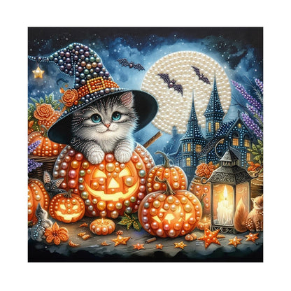 Fluffy Cat in a Pumpkin pearl painting – image 11