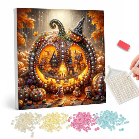 Halloween Pearl Painting Pumpkin Village Kit pearl painting – image 1