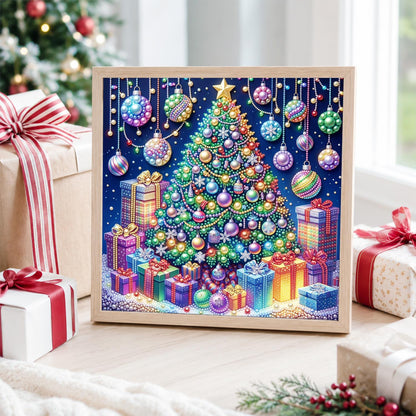 Rainbow Bauble Christmas Tree pearl painting – image 4