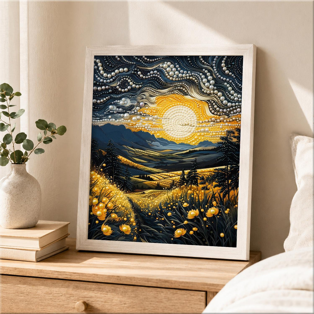 Swirling Sky Sunset Meadow pearl painting – image 2