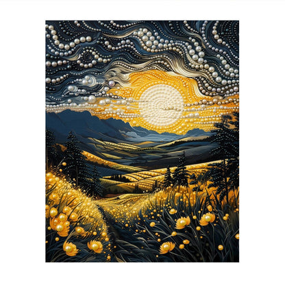 Swirling Sky Sunset Meadow pearl painting – image 11