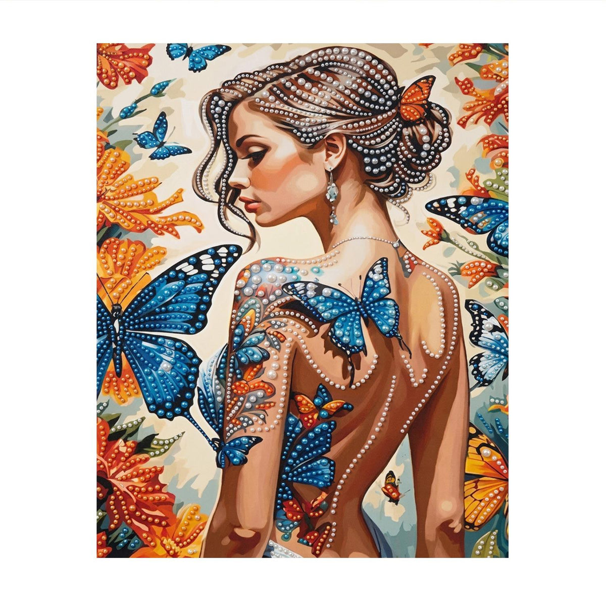 Over-the-Shoulder Butterfly Muse pearl painting – image 11