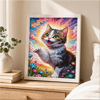 Waving Tabby in Sunshine pearl painting – image 2
