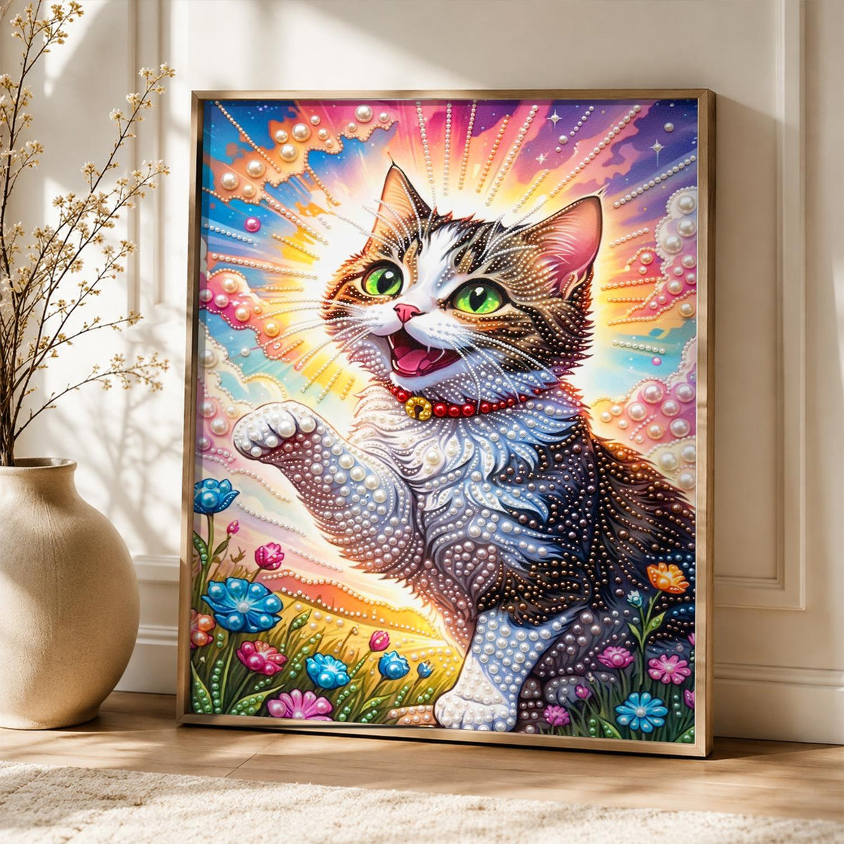Waving Tabby in Sunshine pearl painting – image 5