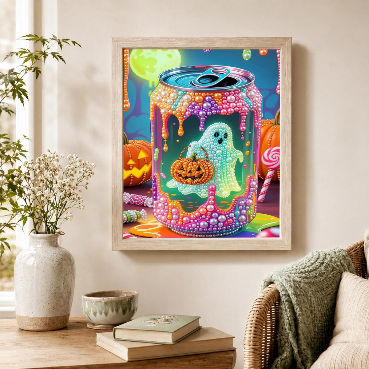 Spooky Candy Drip Can pearl painting – image 4