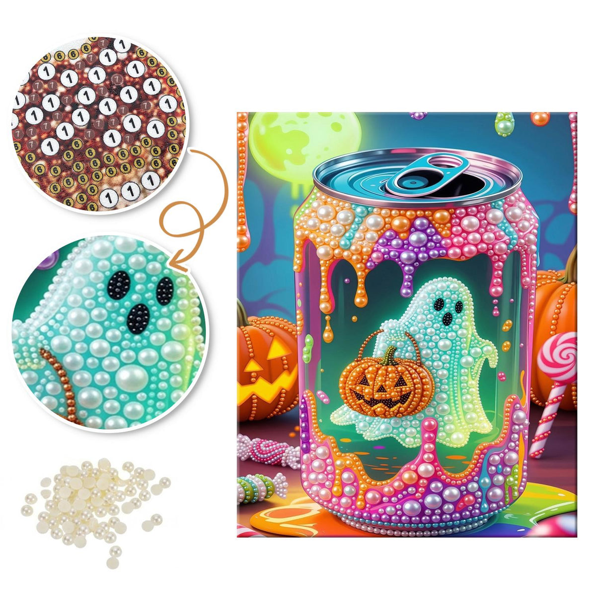 Spooky Candy Drip Can pearl painting – image 6