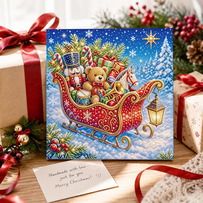 Toy-Laden Red Sleigh pearl painting – image 2
