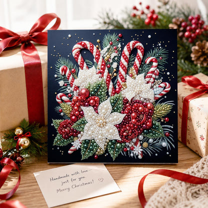 Candy Canes and White Poinsettias pearl painting – image 2