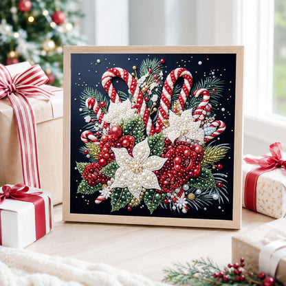 Candy Canes and White Poinsettias pearl painting – image 4