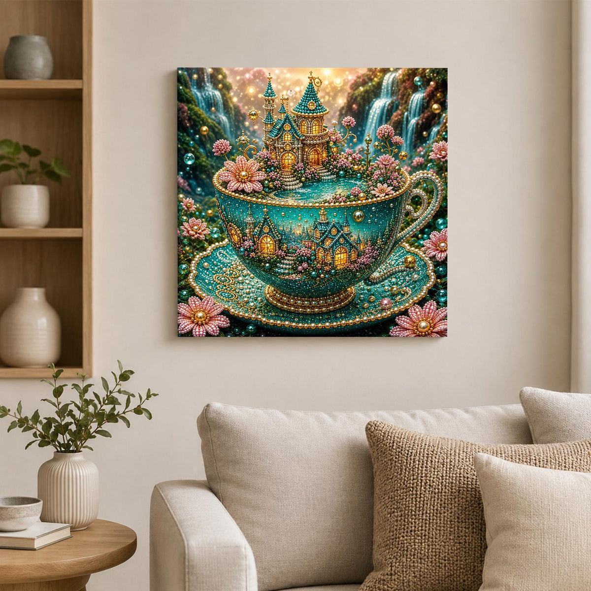 Fairy Castle in a Teacup pearl painting – image 2