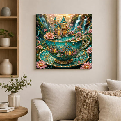 Fairy Castle in a Teacup pearl painting – image 2